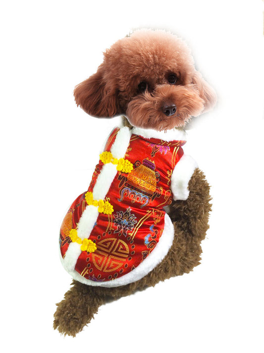Chinese-style Pet Clothes Keep Warm In Tang Suits Every Year