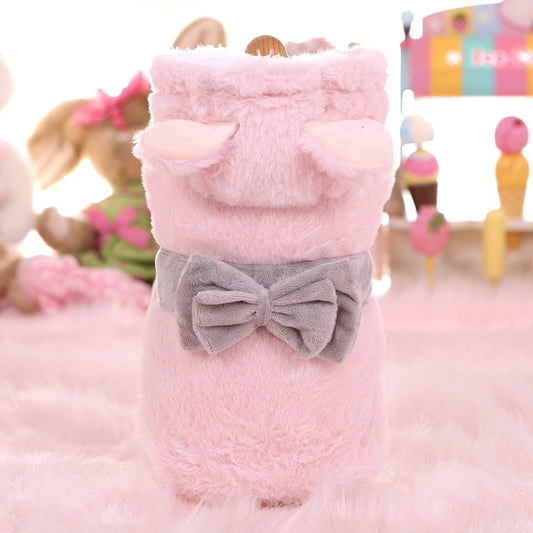 Pet Fleece-lined Thickened Double-layer Plush Two-leg Cotton-padded Coat
