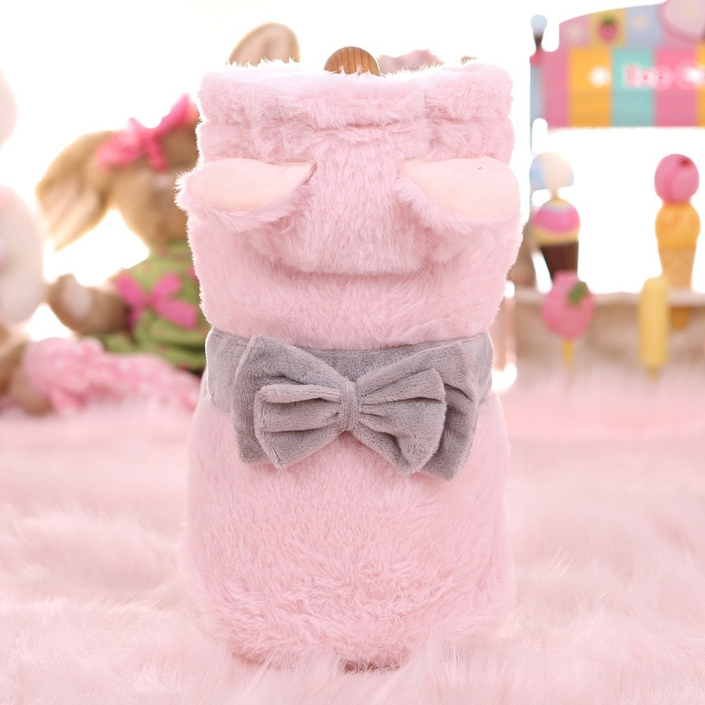 Pet Fleece-lined Thickened Double-layer Plush Two-leg Cotton-padded Coat