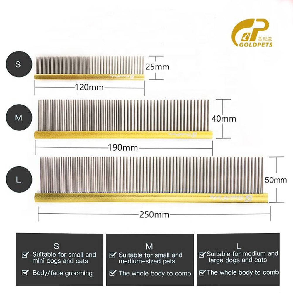 Colorful Comb Beautician Competition Beauty Styling Comb Rounded Needle Aluminum Alloy Stainless Steel Pet Comb