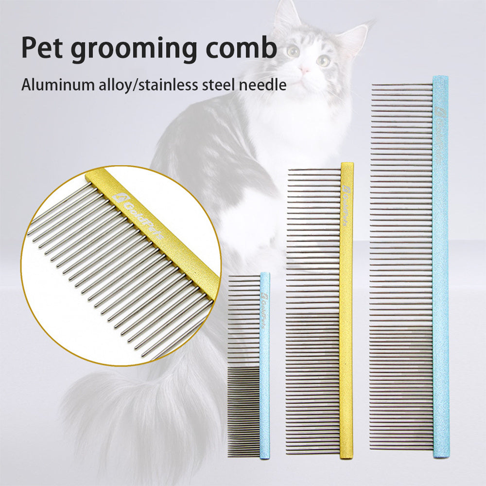 Colorful Comb Beautician Competition Beauty Styling Comb Rounded Needle Aluminum Alloy Stainless Steel Pet Comb