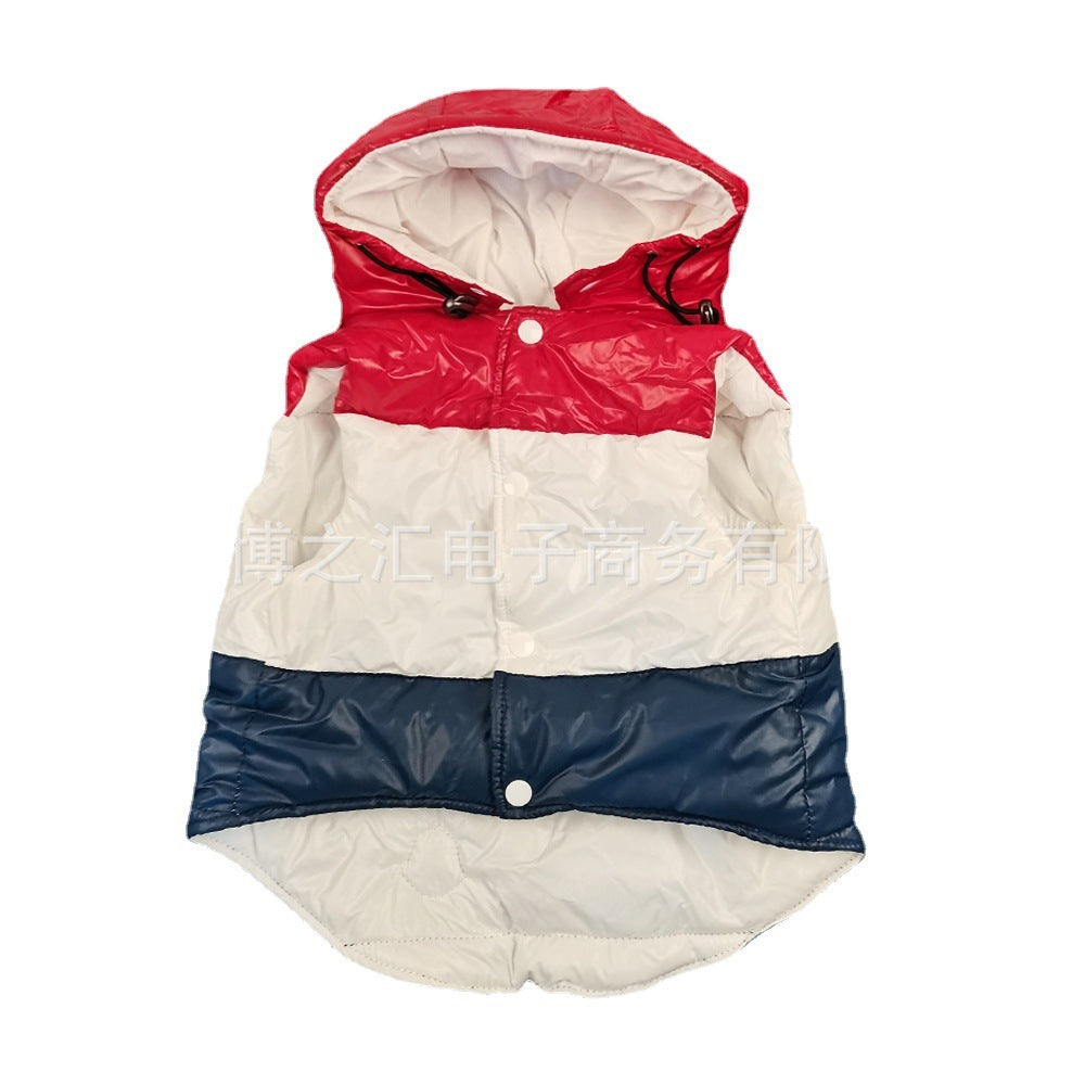 Three-color Pet Autumn And Winter Clothes Schnauzer Teddy French Fighting Cow Dog Cotton-padded Waistcoat Vest