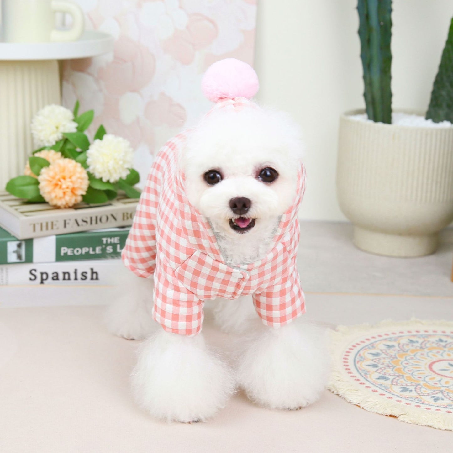 Colorful Fur Ball Four-legged Cotton Cloth Warm Autumn And Winter Pet Coat