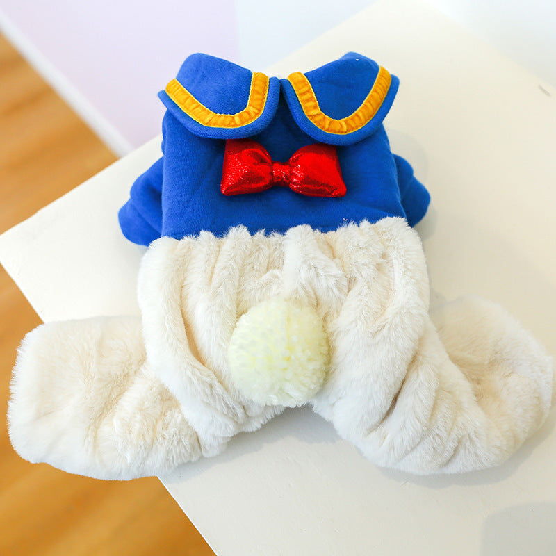 Padded Doll Collar Bowknot Pet Cotton Jacket
