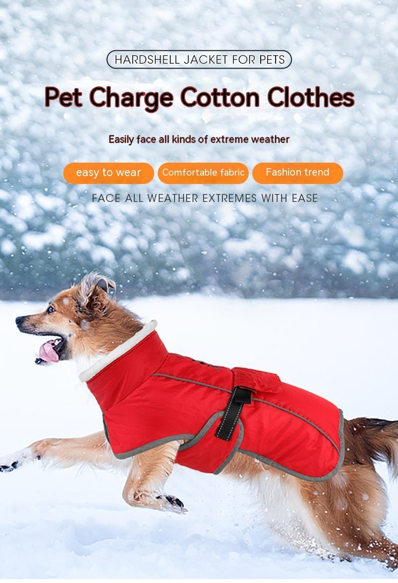 Pet Cotton-padded Coat Winter Large Dog Golden Retriever Jarre Aero Bull Corgi Puppy Clothes Warm