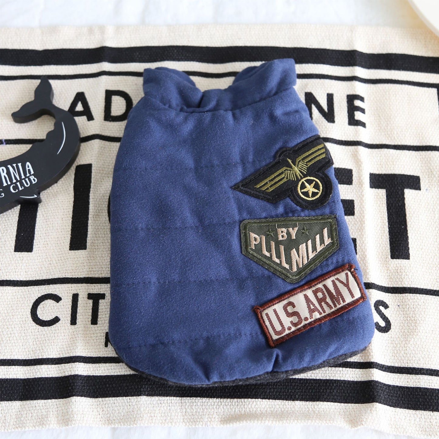 Military Badge Velvet Vest Pet Clothes