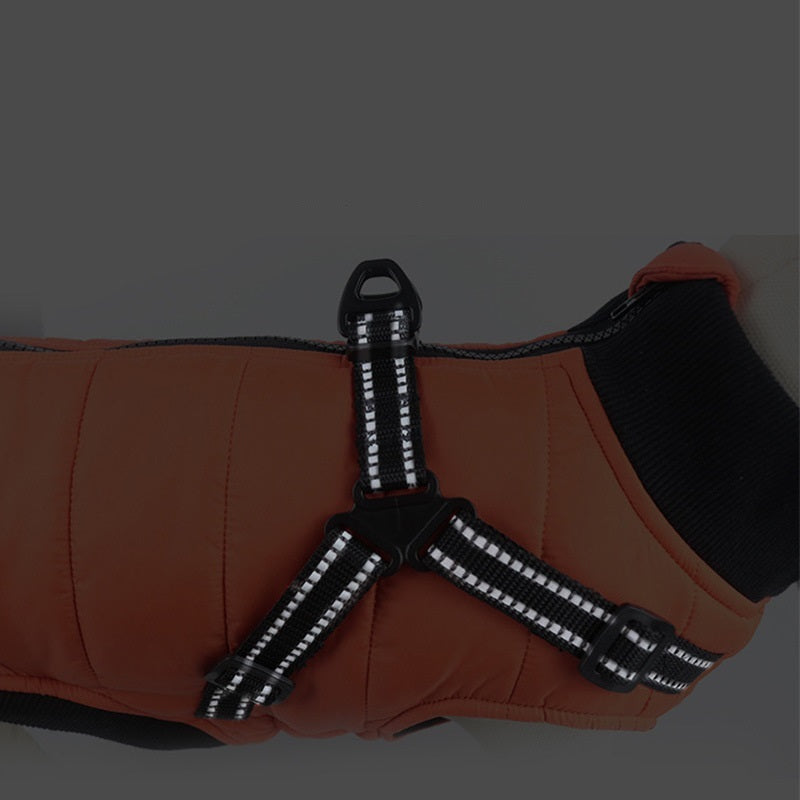 Pet Autumn And Winter New Dog Clothes Cotton-padded Clothes Warm Pet Thickened Chest And Back Integrated
