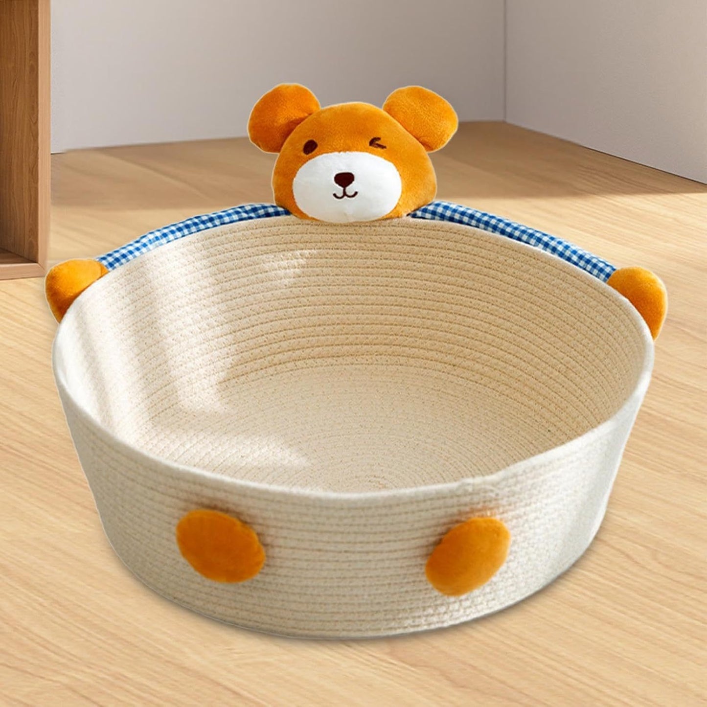 Cotton Rope Cat Bed Cat House Cat Scratcher Cat Scratching Board Woven Basket Cat Nest For Kitten Kitties Rabbits Indoor Cats, Rabbit