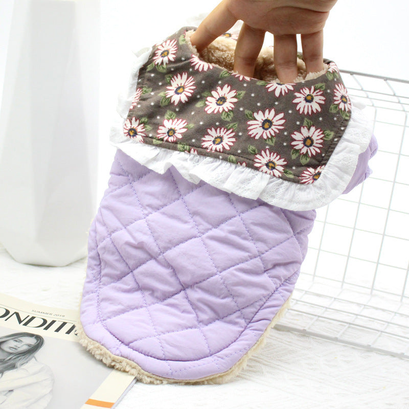 Pet Fun Winter Clothes Puppy Dog Clothes Small Dog Teddy Daisy Collar