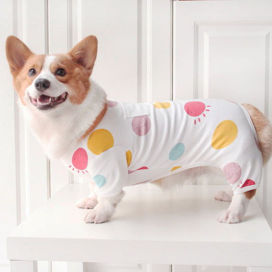 Autumn And Winter Pet Cotton Pajamas Cute Dog Clothes