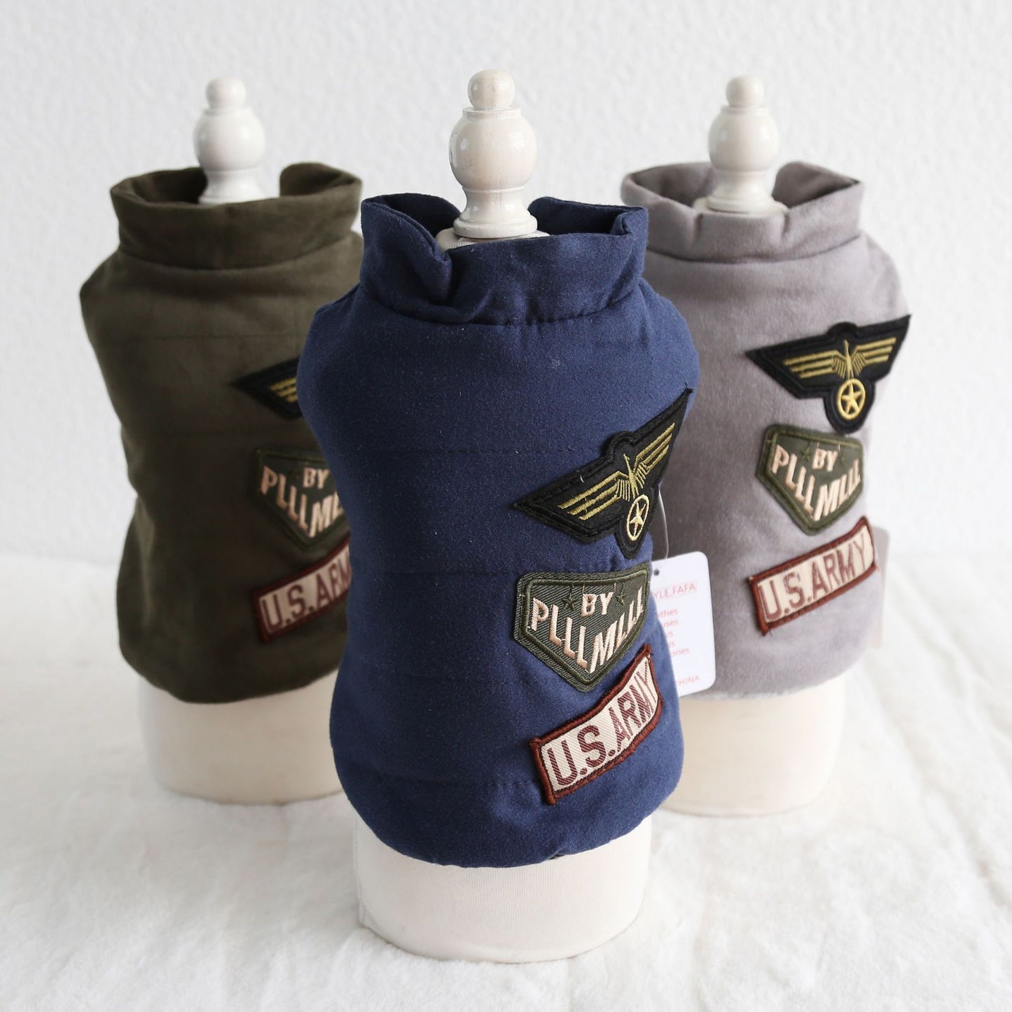 Military Badge Velvet Vest Pet Clothes