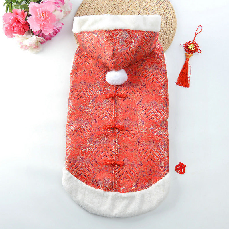 New Year's Pet Tang Suit Thick Coat For Large Dogs Chinese Style