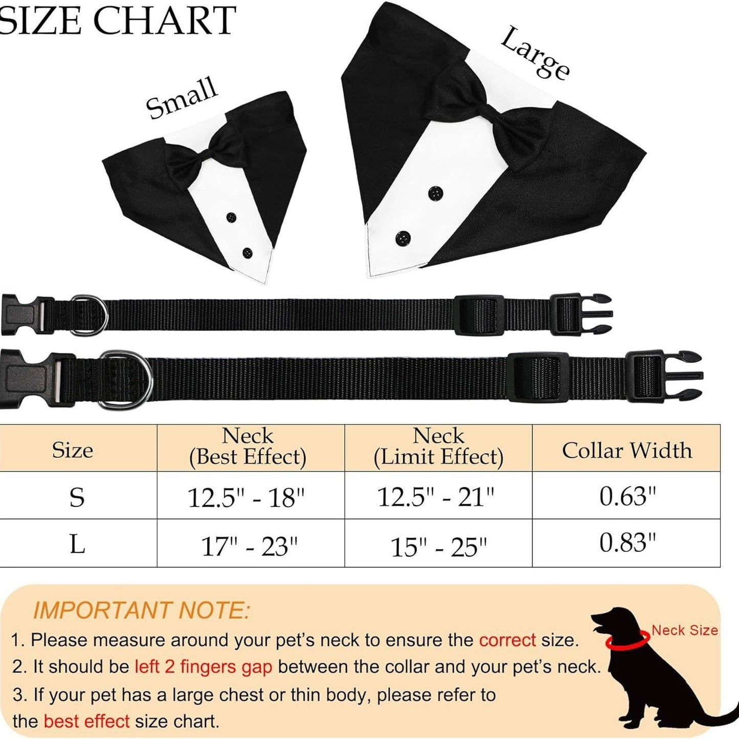 Dog Tuxedo Suit With Bow Tie And Bandana  Adjustable Formal Costumes For Small, Medium, Large Dogs Perfect For Weddings Birthdays