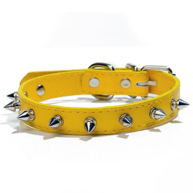 Pet With Multicolor  Pu Leather Dog Collar